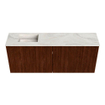 Mondiaz JOYA-DLUX 100cm meuble de salle de bains - couleur Ruby - Vasque FAYE position Gauche Sans trou de robinet couleur Ostra. SW1423825