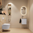 MONDIAZ TURE-DLUX 40cm toiletmeubel Cale. EDEN wastafel Frappe positie rechts. Met 1 kraangat. SW1102664