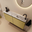 MONDIAZ TURE-DLUX Meuble toilette - 100cm - Oro - EDEN - vasque Glace - position droite - 1 trou de robinet SW1103435