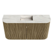 Mondiaz JOYA-DLUX 83.2cm toiletmeubel - ronding links en rechts kleur Dusk - Wastafel FAYE positie Midden Zonder kraangat kleur Ostra. SW1423466