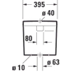 Duravit HappyD 2 réservoir WC attenant + partie intérieure avec évacuation verticale gauche 4.5/3L double chasse avec Wondergliss blanc SW54363