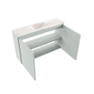 MONDIAZ TURE-DLUX Meuble toilette - 80cm - Greey - EDEN - vasque Frappe - position centrale - sans trou de robinet SW1102792