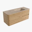 Mondiaz CIRO-DLUX Badkamermeubelset - 120x45x50cm - Solid surface wastafel Arena - 1 wasbak Rechts - 1 kraangat - 2 lades - Oak SW1531346