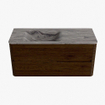 Mondiaz CIRO-DLUX Badkamermeubelset - 110x45x50cm - Solid surface wastafel Sombra - 1 wasbak Links - zonder kraangaten - 2 lades - Walnut SW1530755
