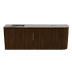 Mondiaz JOYA-DLUX 111.6cm toiletmeubel - ronding rechts kleur Walnut - Wastafel FAYE positie Links Zonder kraangat kleur Sombra. SW1424759