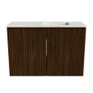 Mondiaz JOYA-DLUX 60cm toiletmeubel - kleur Walnut - Wastafel FAYE positie Rechts Zonder kraangat kleur Ostra. SW1422588