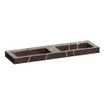 BRAUER Coral lavabo - 160x46x10cm - 2 vasques - 2 trous de robinet - composite - aspect marbre - Copper Brown SW957318
