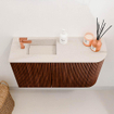 Mondiaz JOYA-DLUX 71.6cm toiletmeubel - ronding rechts kleur Ruby - Wastafel FAYE positie Links 1 kraangat kleur Meli. SW1425379