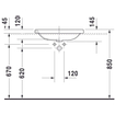 Duravit DuraStyle lavabo encastré sans trop-plein sans trou de robinetterie 60x43cm blanc SW54135
