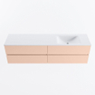 MONDIAZ Vica Ensemble meuble de salle de bains - 180cm - meuble bas rosee - 4 tiroirs - lavabo cloud à droite - 1 trou de robinet - version haute 60cm - talc SW1083372