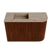 Mondiaz JOYA-DLUX 61.6cm toiletmeubel - ronding rechts kleur Ruby - Wastafel FAYE positie Links Zonder kraangat kleur Arena. SW1425291