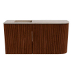Mondiaz JOYA-DLUX Meuble de salle de bains - 81,6cm - arrondi droit couleur Ruby - Vasque FAYE position Gauche Sans trou de robinet couleur Saba SW1425615