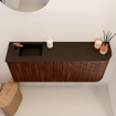 Mondiaz JOYA 101.6cm toiletmeubel - ronding rechts kleur Ruby - Wastafel FAYE positie Links 1 kraangat kleur Urban. SW1421930