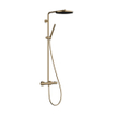 Hansgrohe Pulsify S Puro Ensemble de douche de tête thermostatique - 26cm - douche de tête ronde - douchette à main - bronze brossé (bronze) SW1151847