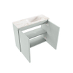 MONDIAZ TURE-DLUX Meuble toilette - 60cm - Greey - EDEN - vasque Frappe - position droite - 1 trou de robinet SW1102788