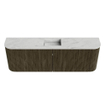 Mondiaz JOYA-DLUX 123.2cm toiletmeubel - ronding links en rechts kleur Shadow - Wastafel FAYE positie Midden Zonder kraangat kleur Opalo. SW1422968