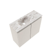 MONDIAZ TURE-DLUX Meuble de toilettes 60 cm Linen. Lavabo EDEN Glace position gauche. Sans trou de robinet. SW1103332