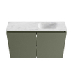 MONDIAZ TURE-DLUX Meuble toilette - 80cm - Army - EDEN - vasque Opalo - position droite - sans trou de robinet SW1104232
