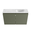 MONDIAZ TURE-DLUX Meuble WC 80 cm Army. Lavabo EDEN Opalo position droite. Sans trou de robinet. SW1104232