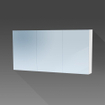 BRAUER Dual Spiegelkast - 140x70x15cm - verlichting - geintegreerd - 3 links- rechtsdraaiende spiegeldeur - MDF - hoogglans wit SW242141