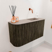 Mondiaz JOYA-DLUX 71.6cm toiletmeubel - ronding links kleur Shadow - Wastafel FAYE positie Rechts Zonder kraangat kleur Saba. SW1425135