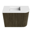 Mondiaz JOYA 51.6cm meuble de toilette - arrondi droit couleur Shadow - Vasque FAYE position Gauche Sans trou de robinet couleur Talc. SW1421451