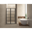 Wiesbaden Horizon nisdeur met vast deel en raster 1400 x 2000 x 8mm nano helder glas/mat zwart SW373475