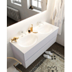 MONDIAZ VICA Ensemble de meuble salle de bain - 120cm - 2 tiroirs - lavabo Moon double - 2 trous de robinet - solid surface cale SW410498