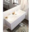 Mondiaz VICAB meuble de salle de bain - 120cm - meuble sous-vasque cale 2 tiroirs - lavabo moon double - 2 trous de robinet - miroir LED - version XL 60cm haut SW1097787