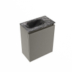 MONDIAZ TURE-DLUX Meuble toilette - 40cm - Smoke - EDEN - vasque Lava - position gauche - sans trou de robinet SW1104066