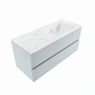 Mondiaz VICA-DLUX ensemble de meuble de salle de bain - 110cm - meuble sous-vasque argile - 2 tiroirs - lavabo encastré nuage droite - 1 trou de robinet - version haute 60cm - opalo SW1086507