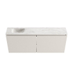 MONDIAZ TURE-DLUX meuble WC 120 cm Linen. Lavabo EDEN Ostra position gauche. Sans trou de robinet. SW1104906