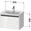 Duravit Ketho 2 meuble sous-lavabo avec 1 tiroir 63.4x45.5x44cm avec poignée graphite anthracite mat SW772425