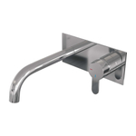 Brauer Chrome Edition Wastafelmengkraan inbouw - gebogen uitloop links - hendel plat smal - afdekplaat - model D 1 - chroom SW397998