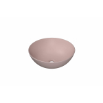INK Otello Large vasque - 40x40x14cm Vasque ronde en porcelaine posée - mat rose poudré SW955791