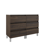 Saniclass Chaci Plus Badkamermeubelset - 120x86x46cm - topblad - 6 lades - mat noten (hout) SW926313