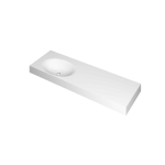 INK Smooth lavabo - 140x45x9cm - 1 vasque à gauche - 0 trous de robinet - polystone blanc mat SW798314