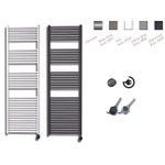 Sanicare Elektrische Design Radiator - 172 x 45 cm - 920 Watt - thermostaat chroom rechtsonder - inox look SW420054