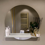 Miroir de salle de bain Mondiaz SPOT - rond 70cm - plan de miroir - couleur Lin SW1235672