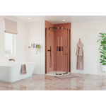 Crosswater Optix Cabine de douche - 90x90x195cm - Quart de rond - porte droite - Bronze brossé SW968409