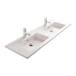 Thebalux lavabo Slimline 140cm céramique 2x cuve 2x trou de robinet SW717332