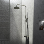Hotbath Cobber X SDS9 ensemble de douche à effet pluie thermostatique avec douche de tête ronde 20 cm douchette barre nickel brossé SW440520