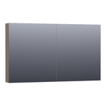 BRAUER Plain Spiegelkast - 120x70x15cm - 2 links/rechtsdraaiende spiegeldeuren - MFC - burned bark SW393015