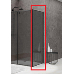 Van Rijn Products ST06 Paroi fixe - 70x200cm - Verre fumé gris - épaisseur 8mm - pour cabine d'angle - profil mural - Noir SW956305