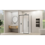 Van Rijn Products ST09 Schuifdeur tbv hoekcabine - 160x200cm - helder glas - soft-close - Zwart SW1178094