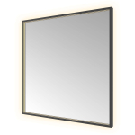 Hotbath &MORE Miroir éclairage LED direct et indirect changement de couleur chauffage de miroir avec télécommande Noir brossé PVD SW1246156