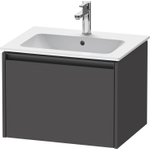 Duravit Ketho.2 Wastafelonderbouwkast - met 1 lade - 61x48x44cm - met greep antraciet - grafiet mat SW772359