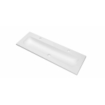 INK Reflekt lavabo - 120x40x1.5cm polystone central avec 2 trous de robinet - mat blanc SW955946