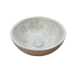 Ideavit Beton waskom - 36x36x14.5cm - rond - met klikwaste - beton SW1080014