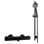 Wiesbaden Rio Mitigeur thermostatique de douche 15cm avec ensemble barre de douche Noir mat SW539719